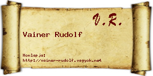 Vainer Rudolf névjegykártya